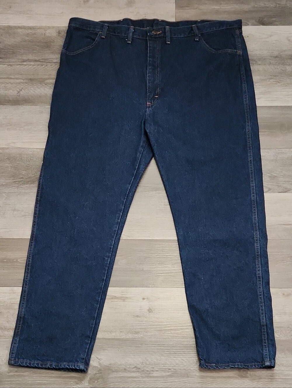 Vintage Rustler Mens Straight Leg Classic Dark Blue Denim Jeans 46 x 32